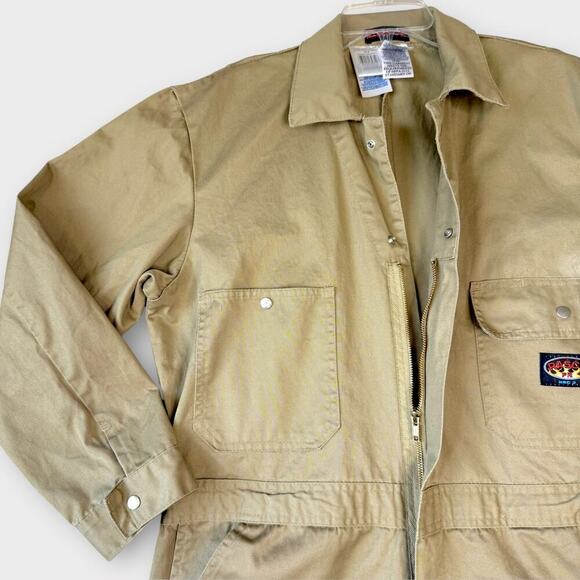 Rasco FR Khaki Flame Resistant Coverall Mens Size 46-R / XL 100% Cotton Unlined - Picture 7 of 16